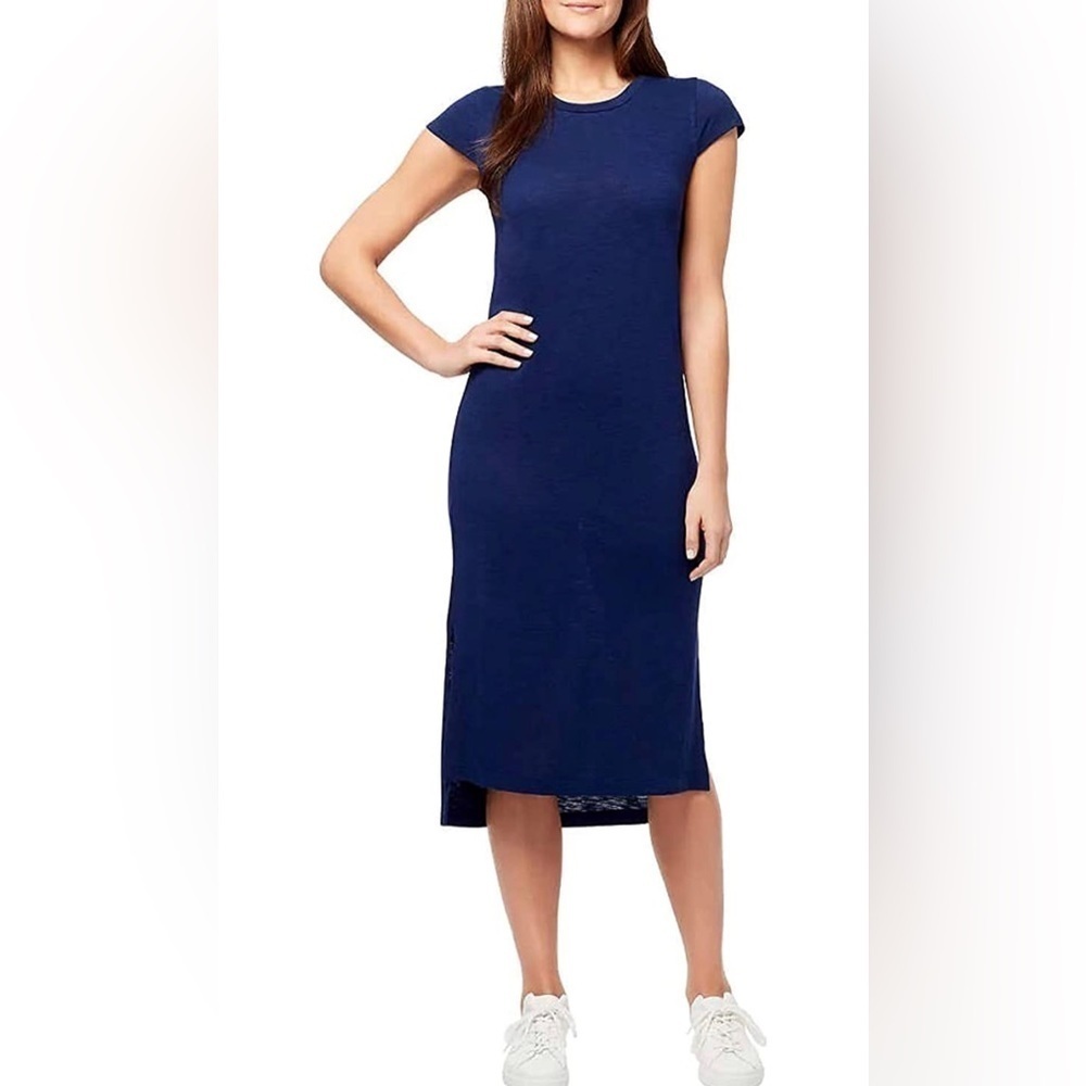 NWT Jessica Simpson blue short sleeve high-low maxi lightweight dress size Large